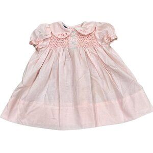 Polly Flinders Pink Polka Dot Smocked Dress 24 Months Cotton/Polyester